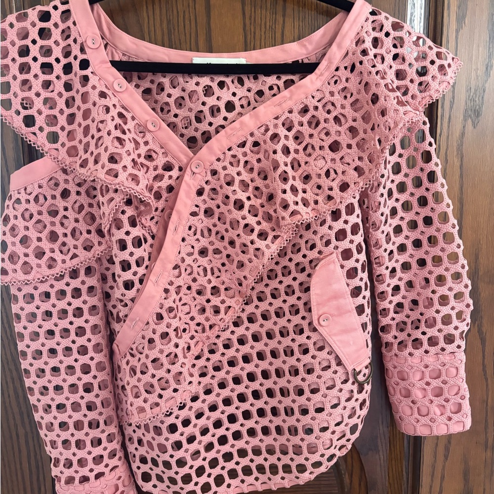 Self-Portrait Pink Lace Top